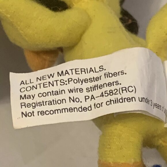 Baby Tweety Bird Looney Tunes Plush 1998 Rolller blade Helmet 10 Ace Yellow - Picture 11 of 12